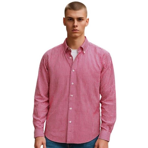 Tailorbyrd Collection Button Down Shirt Gingham Check Pattern Mens Size Small - Picture 1 of 6
